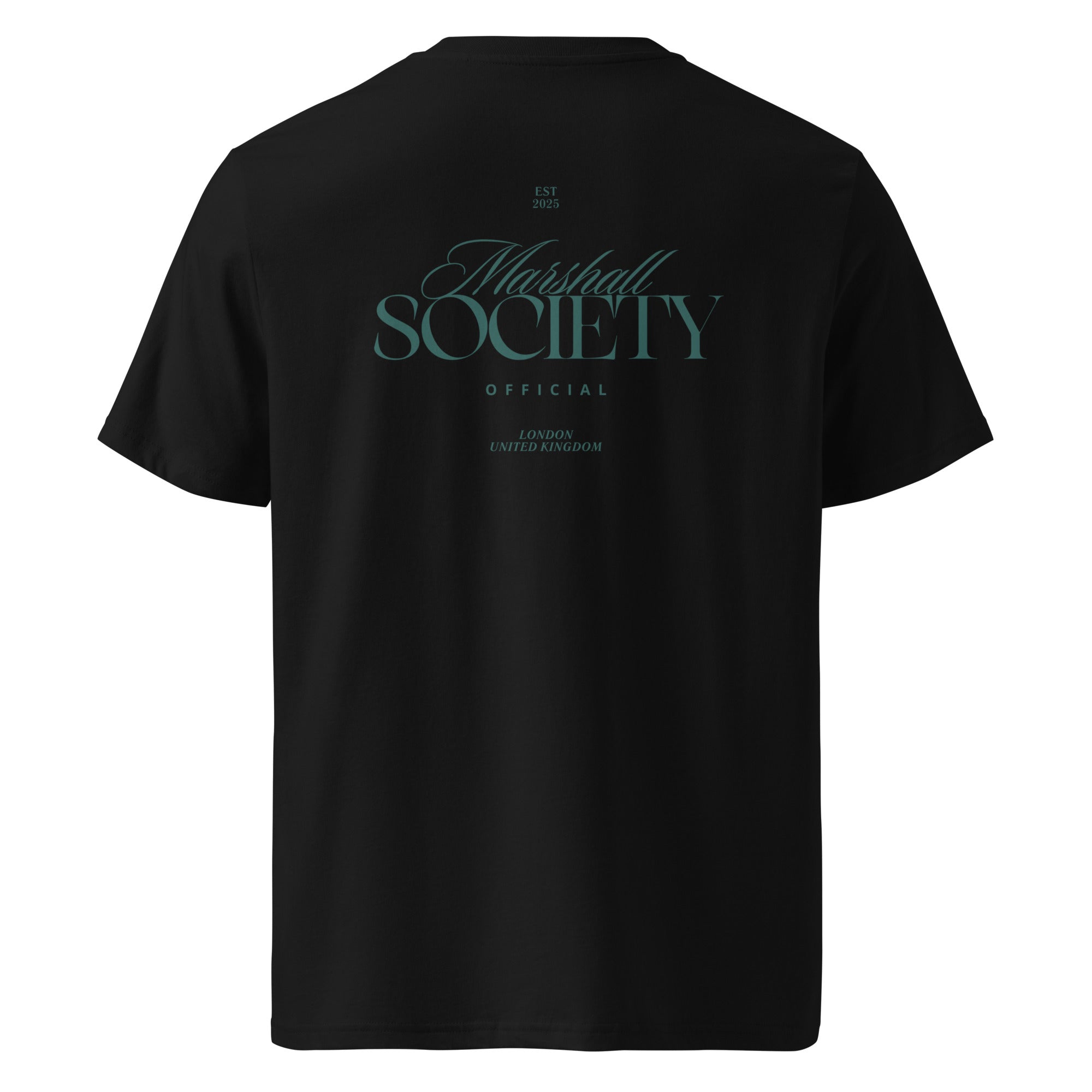The Society Tee in Black featuring Marshall Society back print