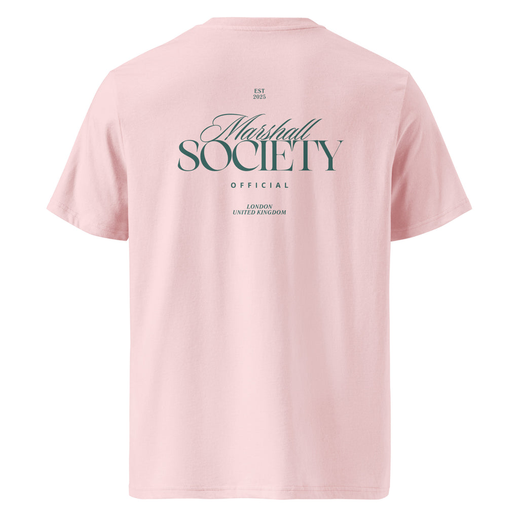 The Society Tee in Rose featuring Marshall Society back print