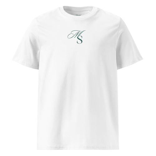 The Society Tee in White with Marshall Society monogram chest detail